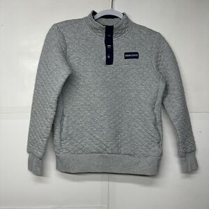 Penn State Boys Quilted Pullover Sweatshirt Gray Snap Neck Size Small